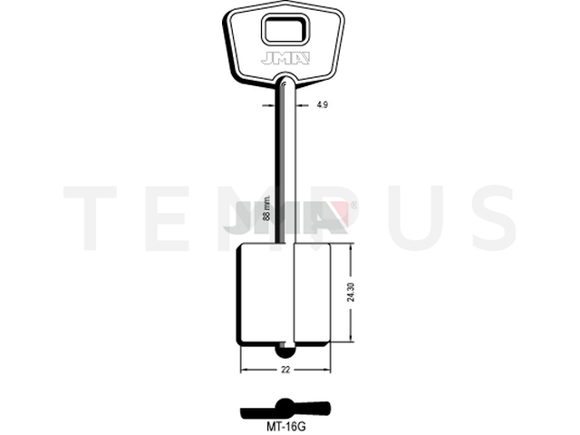 MT-16G Kasa ključ (Silca 5MT14 / Errebi 2MO19) 13513