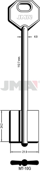 JMA MT-10G Kasa ključ (Silca MTNC, 5MT23T / Errebi 2MO8R)