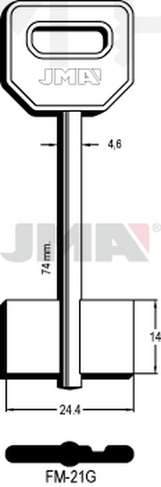 JMA FM-21G Kasa ključ (Silca 5FI15 / Errebi 1FM19)