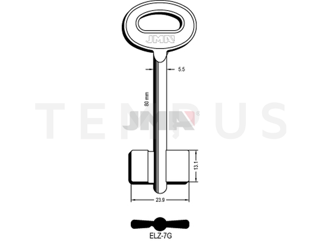 ELZ-7G Kasa ključ (Silca 7308E / Errebi 2EZ3) 12917