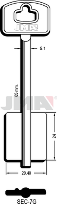 JMA SEC-7G Kasa ključ (Silca 5SCM8 / Errebi  2SEM8)