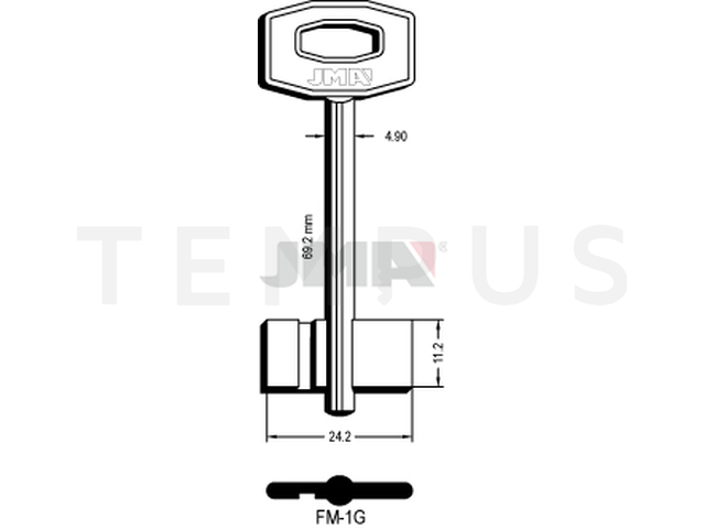 FM-1G Kasa ključ (Silca F / Errebi 1FM1) 13056