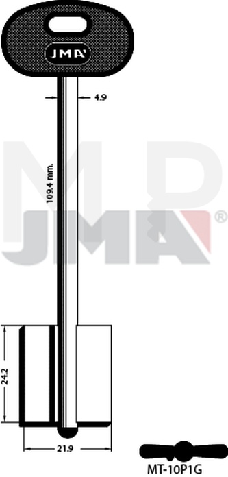 JMA MT-10.P1G Kasa ključ (Silca MTNCBP, 5MT23T / Errebi 2MO8RP165)