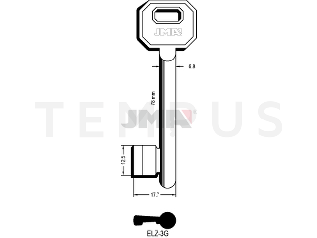 ELZ-3G Kasa ključ (Silca 6EL2 / Errebi 65EZ3) 12909
