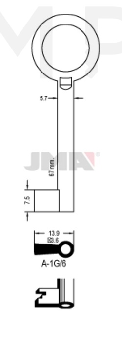 JMA A-1G/6 Kasa ključ