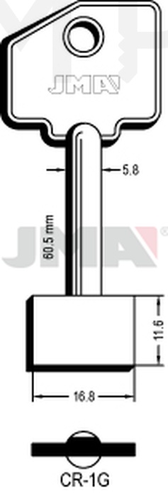 JMA CR-1G Kasa ključ (Silca  5R7, RPC/ Errebi 1CR14,1CR2)