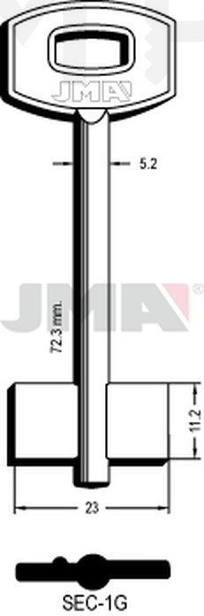 JMA SEC-1G Kasa ključ (Silca 5SCM2 / Errebi 1SEM1)