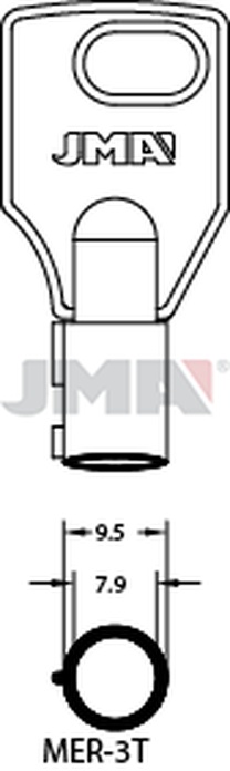 JMA MER-3T Cilindričan ključ (Silca MER26T / Errebi MR26T)