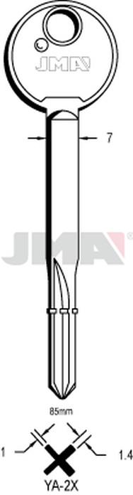 JMA YA-2X Krstasti ključ (Silca XY2 / Errebi BYX85)