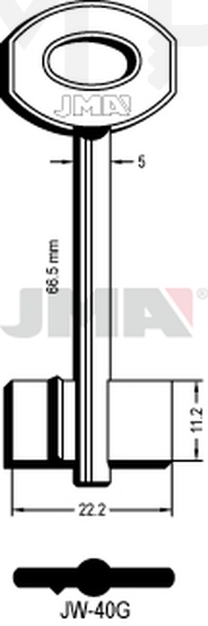 JMA JW-40G Kasa ključ (Silca JW35 / Errebi 1J2)