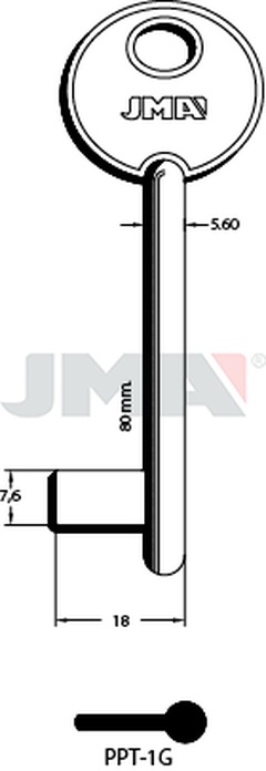 JMA PPT-1G Kasa ključ (Silca 5012 / Errebi PP27G)