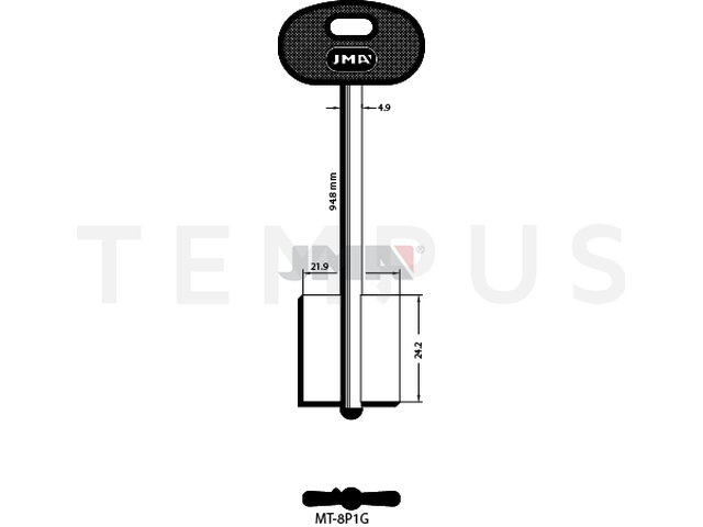 MT-8.P1G Kasa ključ (Silca 5MT10BP / Errebi 2MO10P165) 13523