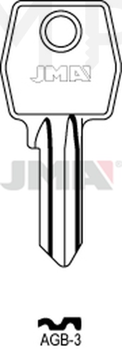 JMA AGB-3 Cilindričan ključ (Silca AGB2R / Errebi AGB4S)