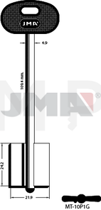 JMA MT-10.P1G Kasa ključ (Silca MTNCBP, 5MT23T / Errebi 2MO8RP165)