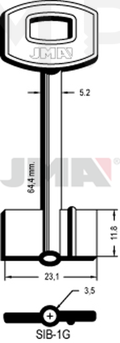 JMA SIB-1G Kasa ključ (Silca SF / Errebi 2S2F)