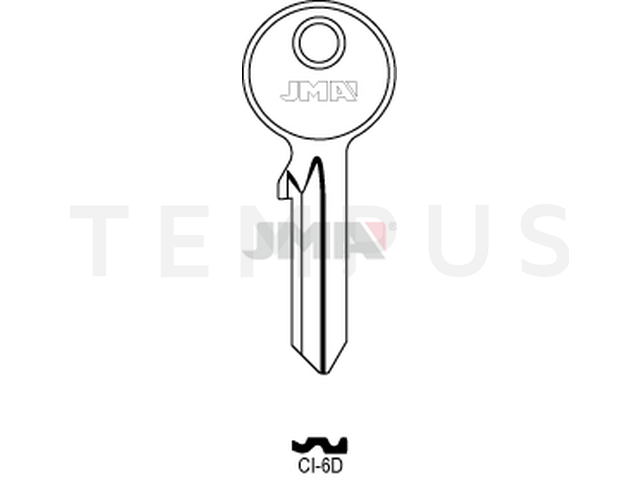 CI-6D Cilindričan ključ (Silca AB1X / Errebi AU5DL, C5DL) 12737