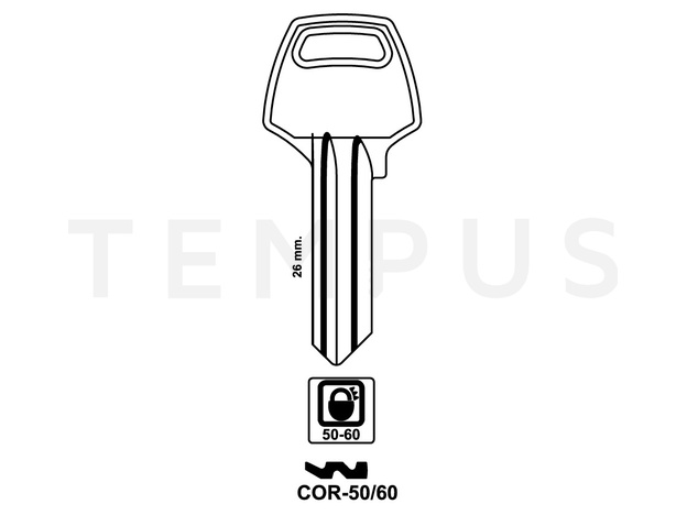 COR-50-60  Cilindričan ključ (Silca CB1 / Errebi CO5D)