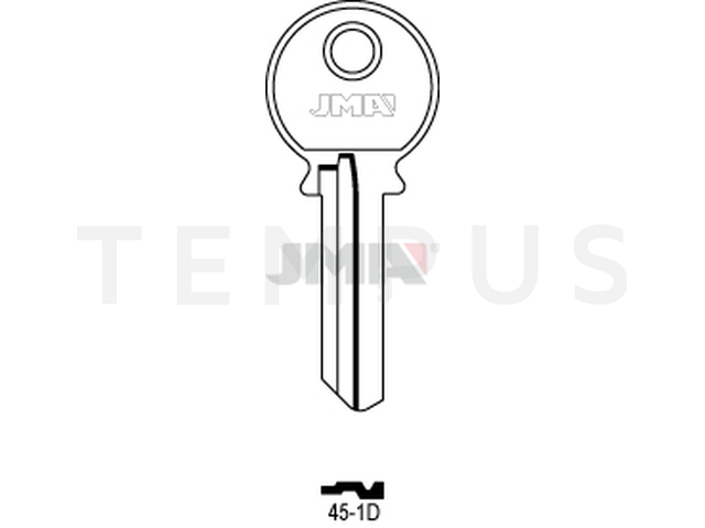 45-1D Cilindričan ključ (Silca RUS1  / Errebi KSP1D ) 12436