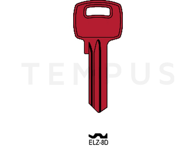 ELZ-8D ROJO Cilindričan ključ (Silca EL1C / Errebi EZ10) 14282