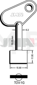 JMA TOV-1G Kasa ključ (Silca 5TV1 / Errebi 1TV1)