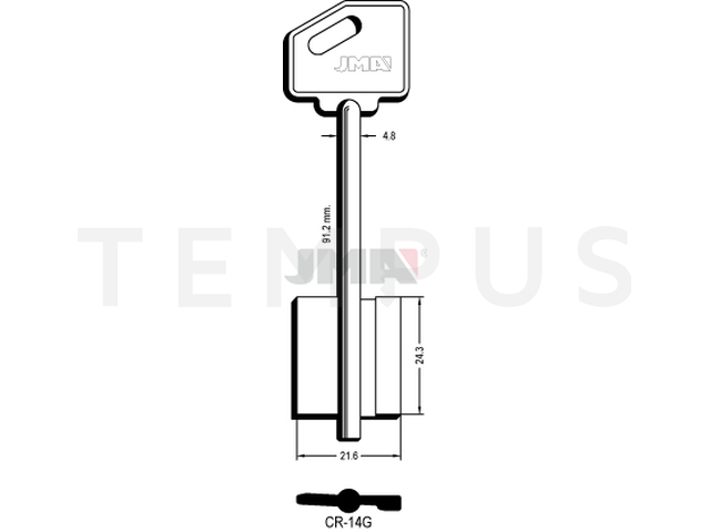 CR-14G Kasa ključ (Silca RLC, 5R14 / Errebi 2CR7) 12781