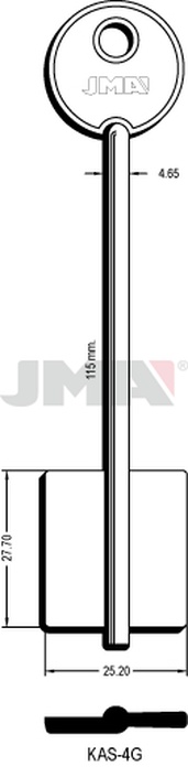 JMA KAS-4G Kasa ključ (Silca KL / Errebi 2KA2)