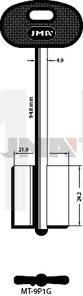 JMA MT-9.P1G Kasa ključ (Silca 5MT9BP / Errebi 2MO10RP165)