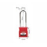 LOCKOUT Tagout Lični KATANAC 40mm produžena uška 76mm - LCK 76Sx40-RED 21005