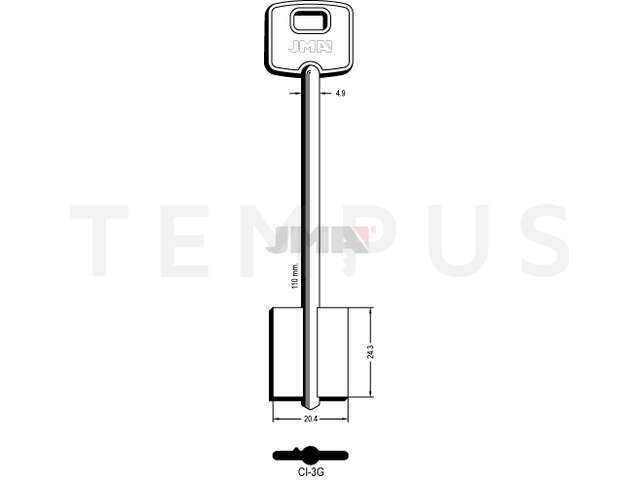 CI-3G Kasa ključ (Silca TRL, 5CC2, CSLC / Errebi 24TR2, 2CC1L, 2CI2) 12723