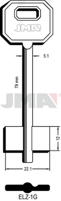 JMA ELZ-1G Kasa ključ (Silca 5EL1 / Errebi 2EZ1)