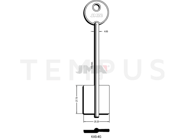 KAS-4G Kasa ključ (Silca KL / Errebi 2KA2) 13313