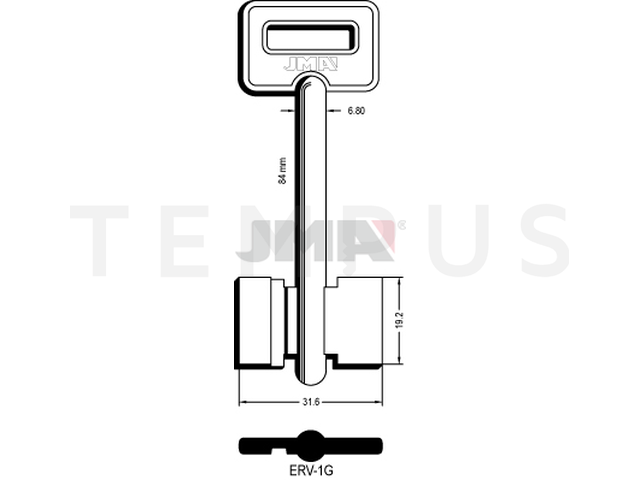 ERV-1G Kasa ključ (Silca 5ERV1 / Errebi 2ER1) 12922