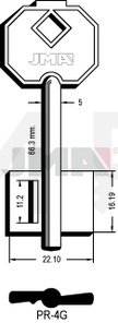 JMA PR-4G Kasa ključ (Silca 5PF3 / Errebi 1PR4)