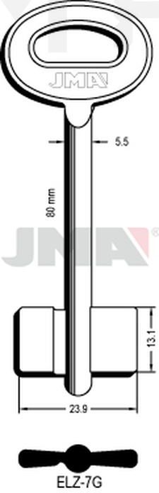JMA ELZ-7G Kasa ključ (Silca 7308E / Errebi 2EZ3)