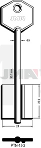 JMA PTN-15G Kasa ključ (Silca 5PT12 / Errebi 2PN8R)
