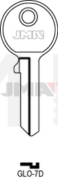 JMA GLO-7D Cilindričan ključ (Silca GL3 / Errebi GO3R)