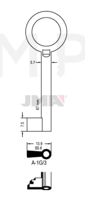 JMA A-1G/3 Kasa ključ