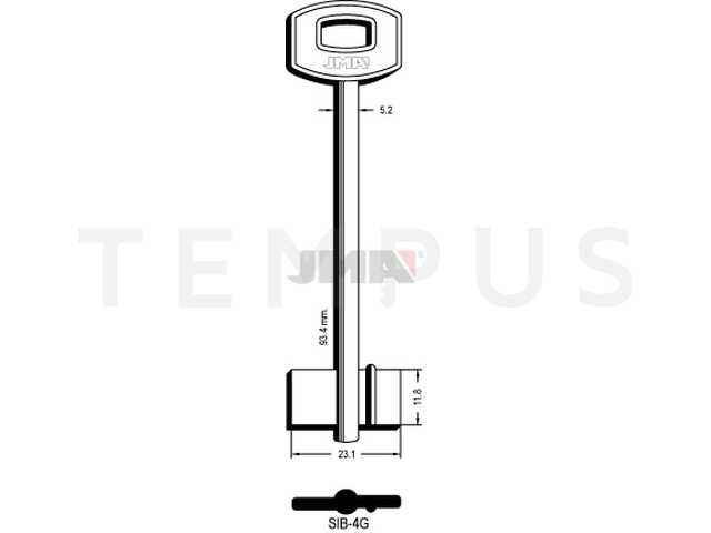 SIB-4G Kasa ključ (Silca 5SAB4,SB / Errebi 2SB3,2SB4) 13687