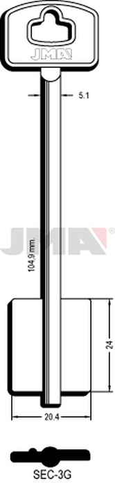 JMA SEC-3G Kasa ključ (Silca 5SCM12 / Errebi 2SEM10)