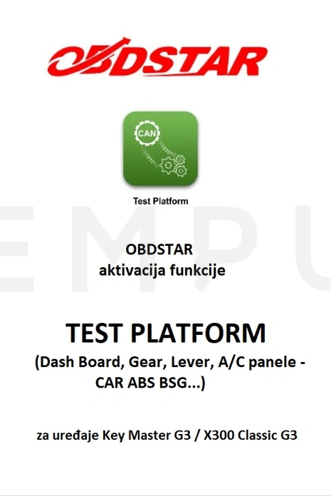 OBDSTAR aktivacija TEST PLATFORM (Dash board, Gear, Lever, A/C Panele - Car ABS BSG...)