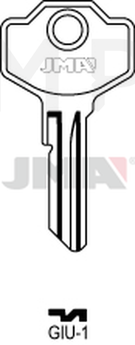 JMA GIU-1 Cilindričan ključ (Silca SM1, IBF1R / Errebi GU1, IBF1R)