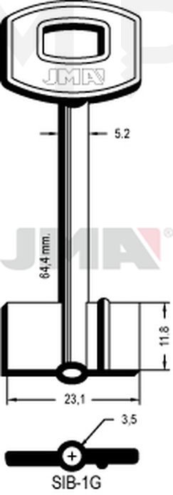 JMA SIB-1G Kasa ključ (Silca SF / Errebi 2S2F)