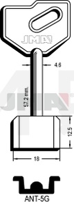 JMA ANT-5G Kasa ključ (Silca 5AU7 / Errebi 1AN11)