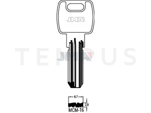 MCM-16E8 Specijalan ključ (Silca MC15R / Errebi MD17) 13486