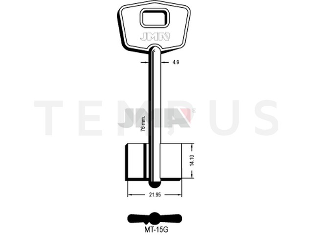 MT-15G Kasa ključ (Silca 5MT3 / Errebi 1MO6) 13512