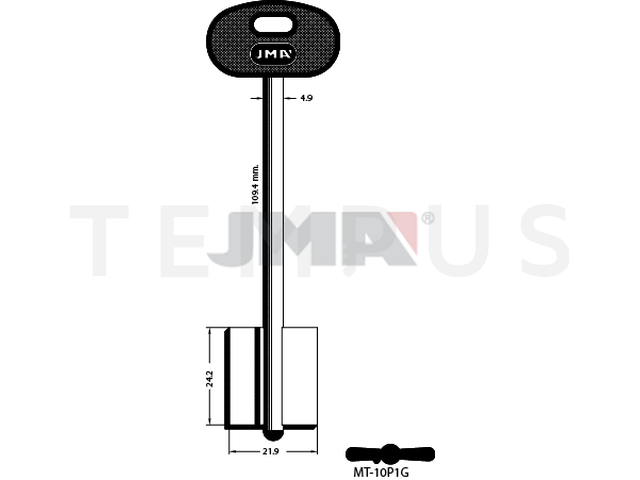 MT-10.P1G Kasa ključ (Silca MTNCBP, 5MT23T / Errebi 2MO8RP165) 14909