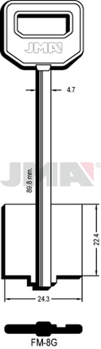 JMA FM-8G Kasa ključ (Silca 5FI9 / Errebi 2FM10)