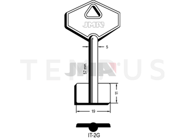 IT-2G Kasa ključ (Silca 5IT3 / Errebi 1IT1) 13262