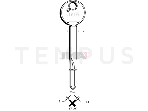 Jma YA-2X Krstasti ključ (Silca XY2 / Errebi BYX85) 14102
