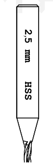 OSTALI HSS 2.5 mm TM ULTRA - freza ORION za auto ključeve 2,5x32x6